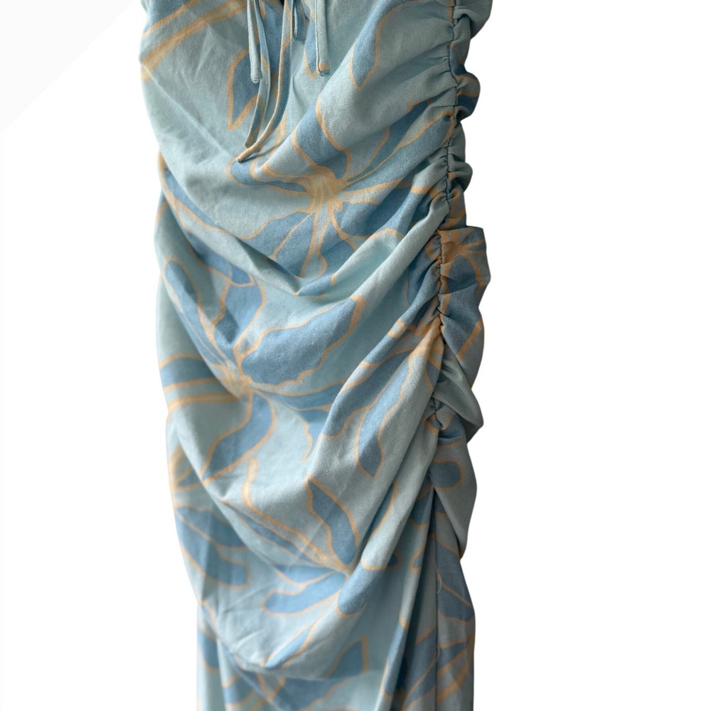 PEPPERMAYO Cosmic Love Blue Floral Ruched Maxi Dress, Size 4 - Picture 5 of 10